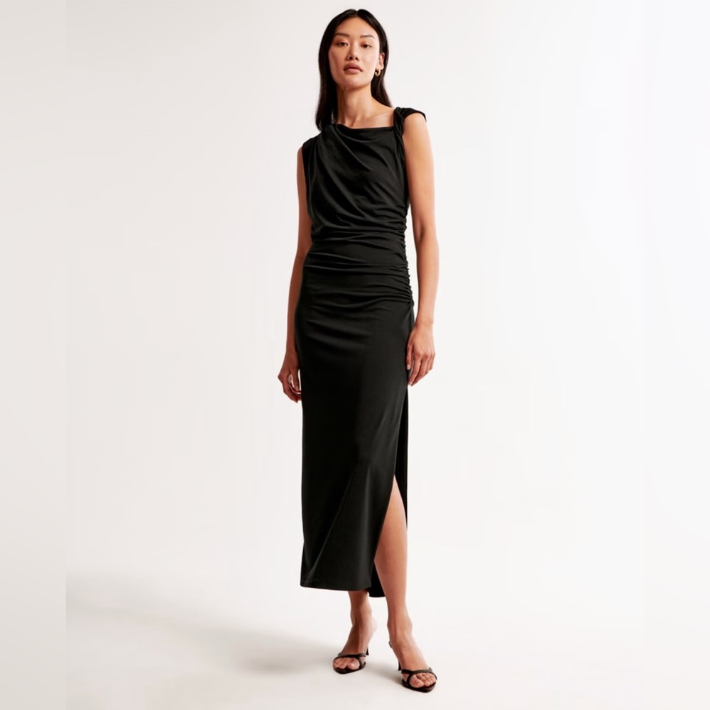 NWT Abercrombie Asymmetrical Draped Maxi Dress - Small Petite